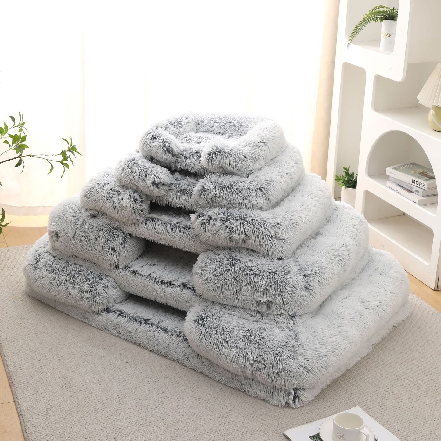 Plush Round Pet House Bed Winter Dog Cat Pet Supplies
