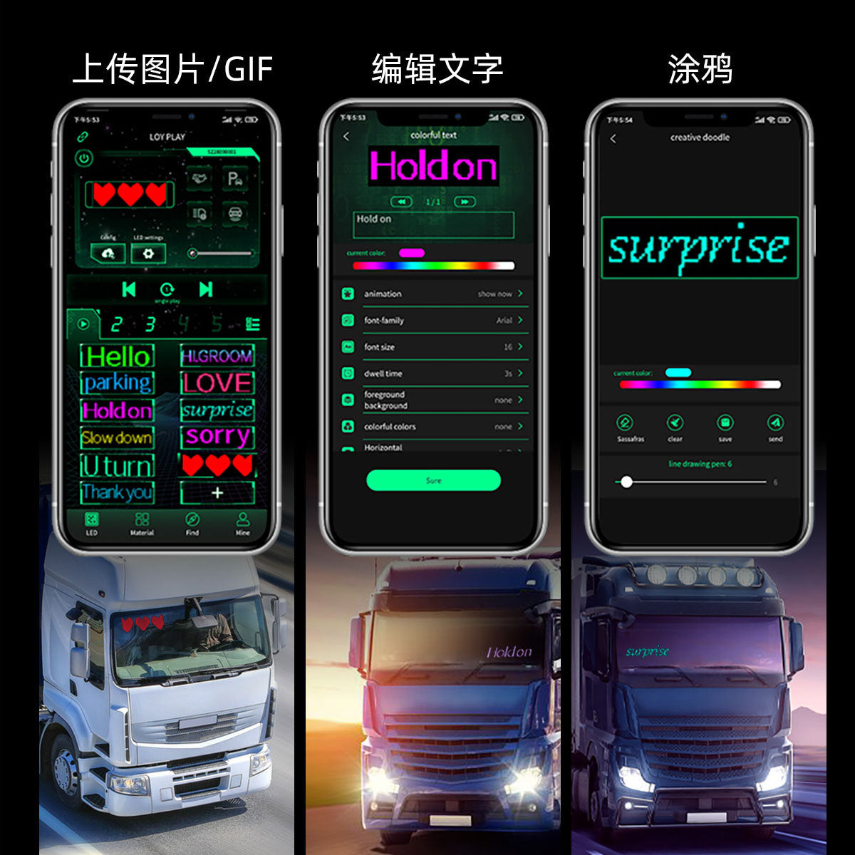 LED Car Truck Soft Screen Usb Car Flexible Advertising Screen APP Remote Control Programmable Intelligent LED Display