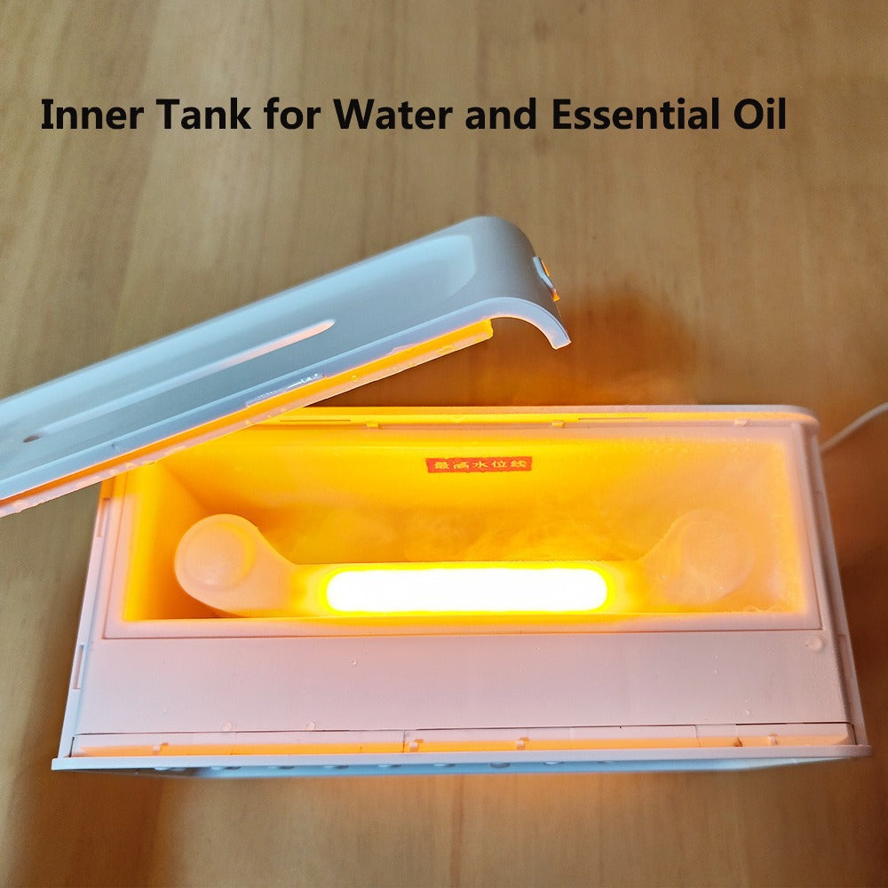 Cross-border White Noise Flame Humidifier Aroma Diffuser Usb Small Bedroom Light Silent Ultrasonic Diffuser Design