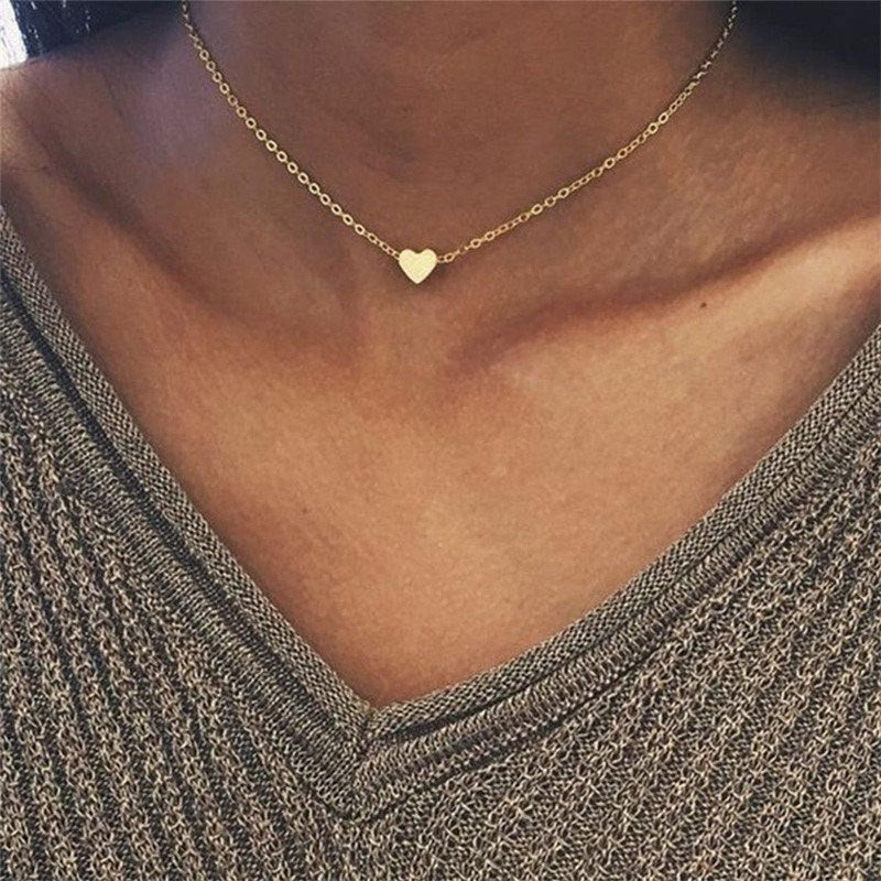 High-grade Alloy Peach Heart Clavicle Chain Jewelry