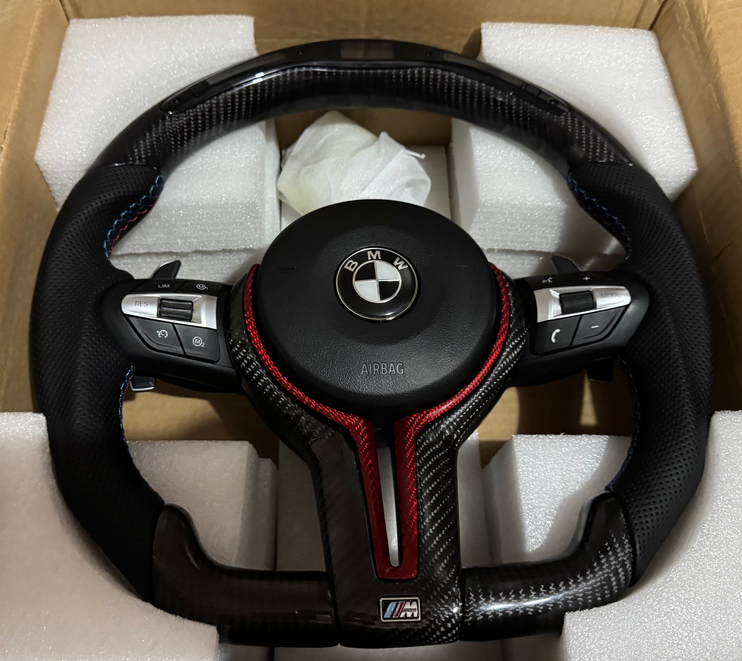 sports style  Steering Wheel LED Carbon Fiber Steering Wheel For BMW