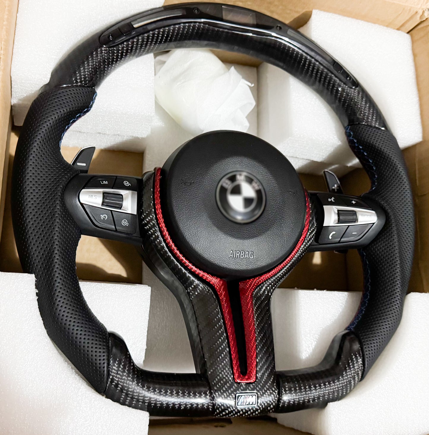 sports style  Steering Wheel LED Carbon Fiber Steering Wheel For BMW