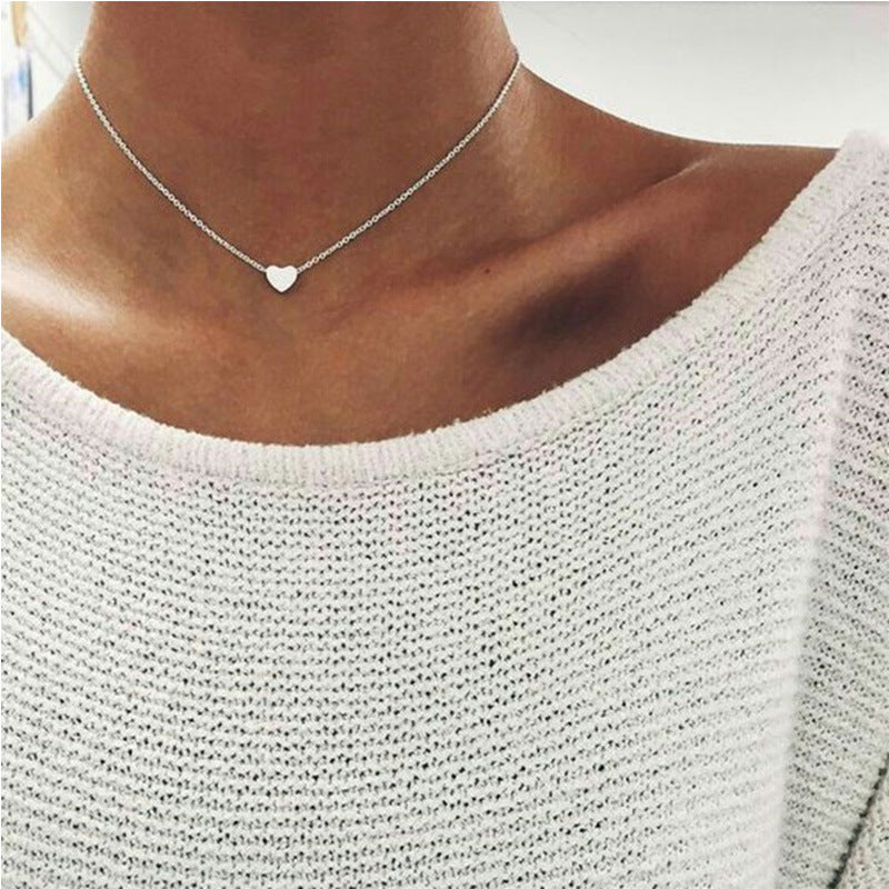 High-grade Alloy Peach Heart Clavicle Chain Jewelry