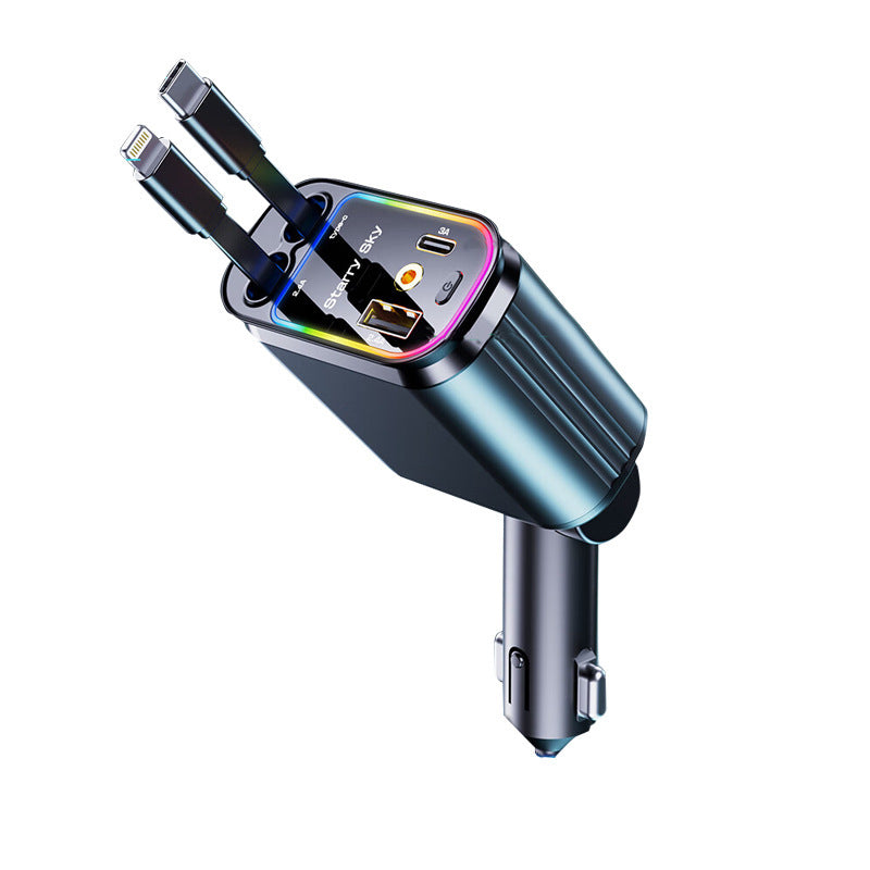 New Star Top Telescopic Car Charger 120W Super Fast Charger Car Charger Car Usb Interface Cigarette Lighter